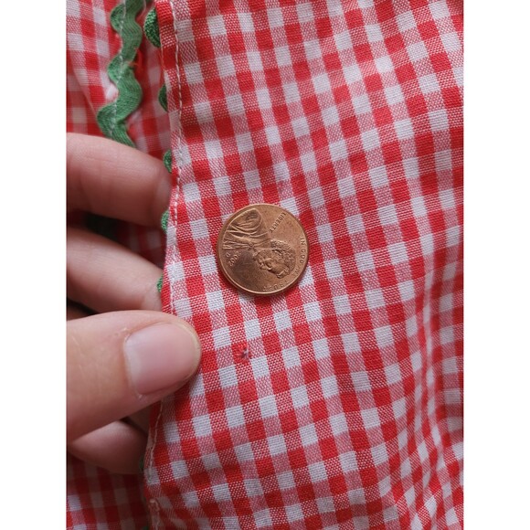 Vintage 1940s Apron - Gingham Plaid Checkered Apron Cottage Chic French Country - Picture 8 of 8